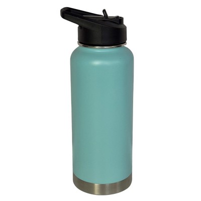 32 Oz. Stainless Double Wall Vacuum Insulated bottle powder coated light blue