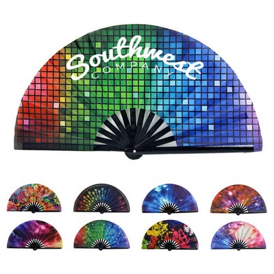 Nylon Rainbow Hand Fan