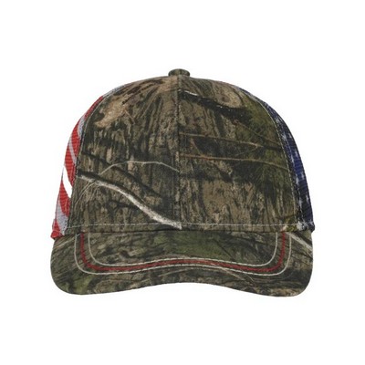 Outdoor Cap® Camo Mesh Back Cap w/American Flag