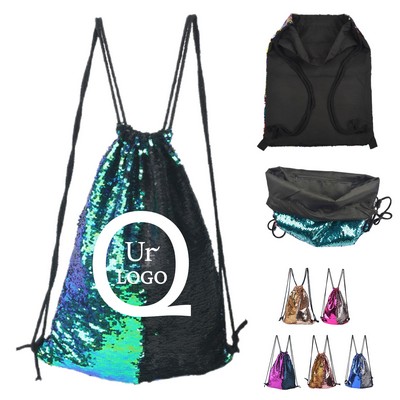 Mermaid Sequin Drawstring Backpack