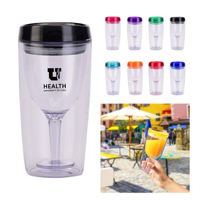 10 Oz. Double Wall Plastic Wine Tumbler