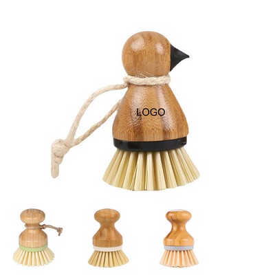 Bamboo Dish Brush with Soap Dispenser