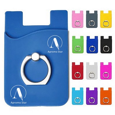 Silicone Phone Wallet w/ Ring Stand