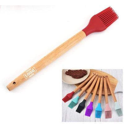 Silicone BBQ Basting Brush with Wooden Handle