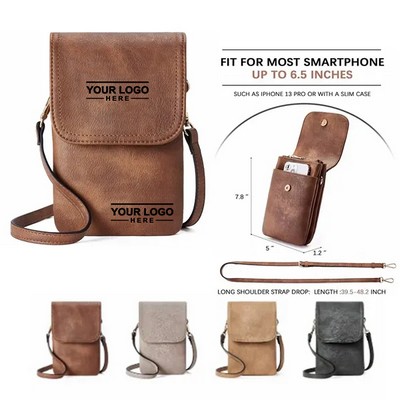 Stylish PU Leather Cell Phone Pouch for Easy Carrying