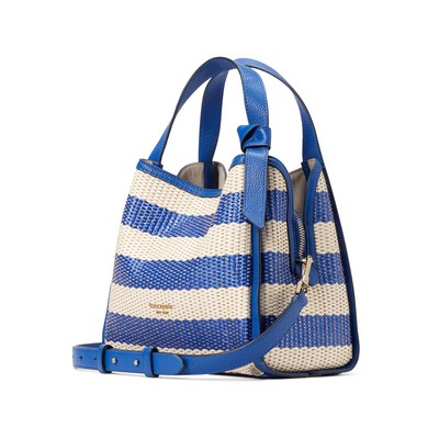 kate spade new york Knott Striped Woven Medium Crossbody Tote - Classic Blue Multi