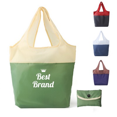 Rpet Two-Tone Foldable Shopping Tote Bag