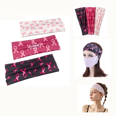 Pink Ribbon Breast Cancer Awareness Headband