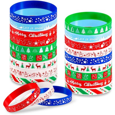 Christmas Holiday Party Silicone Bracelet