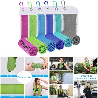 40" x 12" Microfiber Cooling Towel for Sports and Outdoor Activities