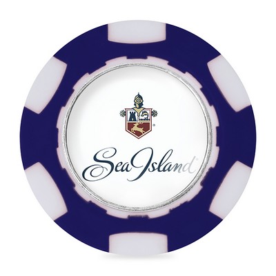 Ahead Poker Chip with Ball Marker - Navy-White