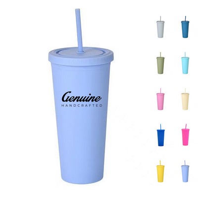 24oz Tumbler with Lid and Straw