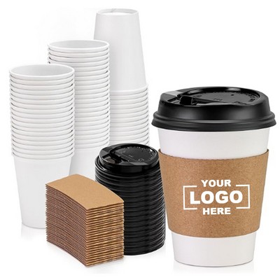 Disposable Coffee Cups with Lids and Sleeves