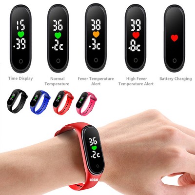 2-in-1 Bracelet Thermometer with Digital Watch Display