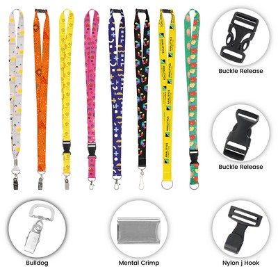 Custom 3/4" Full-Color Polyester Lanyard