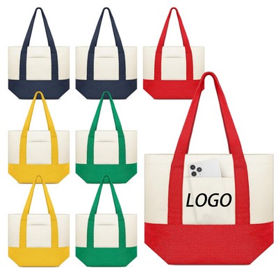 Canvas Tote Bag With Pockets