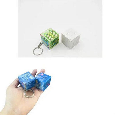 Custom Logo Puzzle Cube Keychain