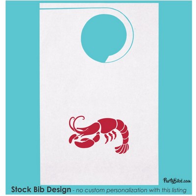 Stock "Single Crawfish" Design Poly Backed Paper Bibs w/Ties Minimum 25 bibs