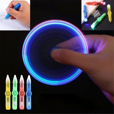 LED Spinning Spinner Pen Ball Pen Stress Relief Fidget Hand Top Glow In Dark