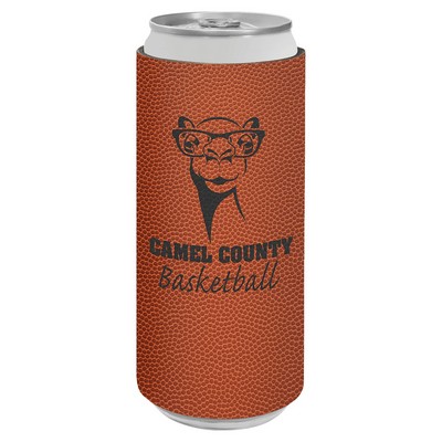 Basketball Leatherette Slim Beverage Holder