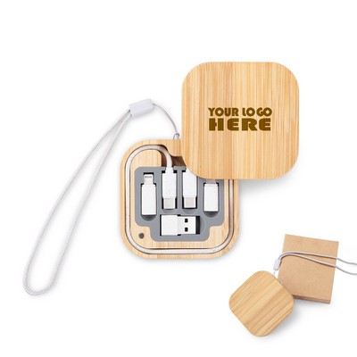 Bamboo Multi-Function Charging Cable Kit