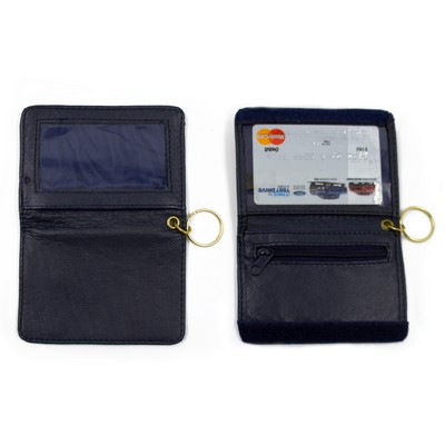 Genuine Leather ID Keyring & Media Holder