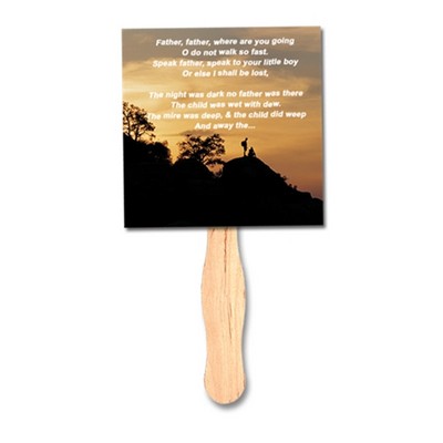 8" Square Shape Hand Fan w/Handle