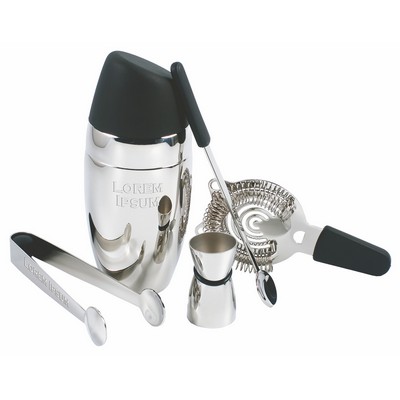 Stainless Steel Barman's Deluxe Cocktail Shaker Set