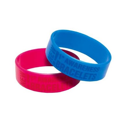 1" Debossed Silicone Awareness Bracelet