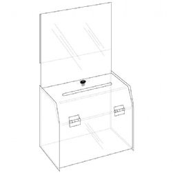 Locking Ballot/ Suggestion Box W/ Ad Holder