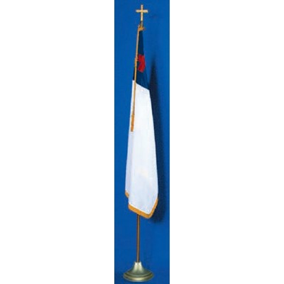 Christian Flag Deluxe Indoor Gold Aluminum Pole Set (3'x5')