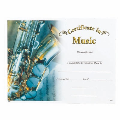 Certificate of Music Award