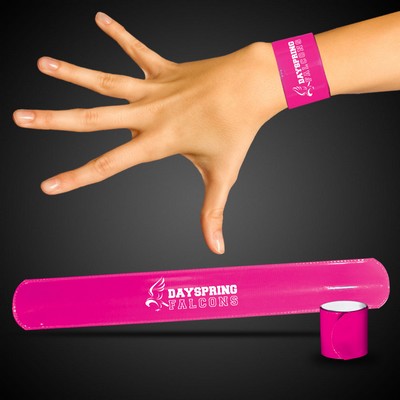 8 3/4" Pad Printed Pink Slap Bracelet