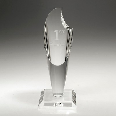 7-1/2" Torch Crystal Award w/Base