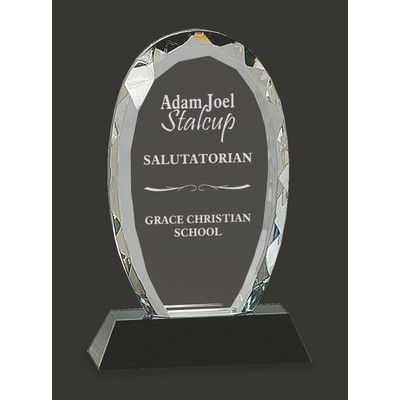 Standing Ovation Oval Crystal Facet Award S - 7 1/2'' H