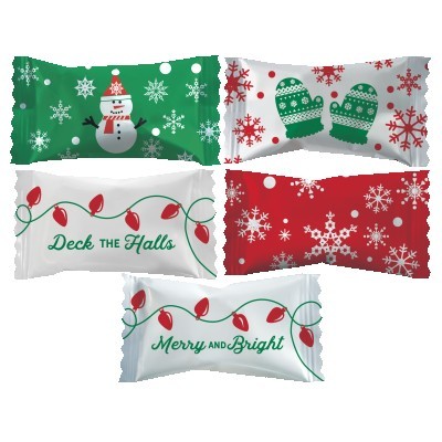 Assorted Pastel Chocolate Mints In Merry & Bright Assortment Wrappers