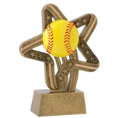 Softball, Stars & Stripes Resins - 6" Tall