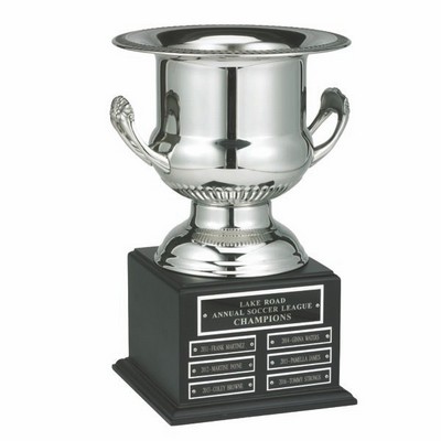 Perpetual Silver Wine Cooler Trophy on Black Base w/30 Plates