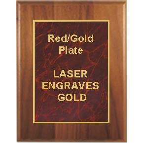 Cherry Plaque 8" x 10" - Red/Gold 6" x 8" Marbelized Plate