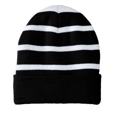 Sport-Tek® Striped Beanie w/Solid Band