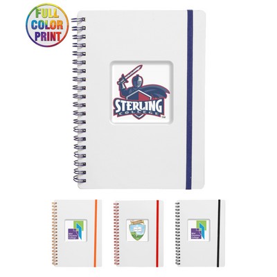 Union Printed - Frosted Eco Spiral Notebook Jotter with Full Color Dome Print