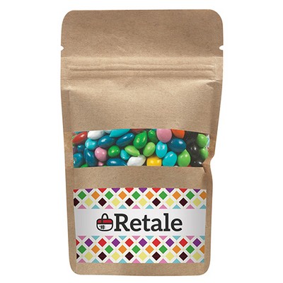 Resealable Kraft Window Pouch w/ Chocolate Covered Sunflower Seeds