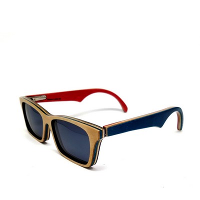 Recycled Woodrow Skateboard Sunglasses - Handmade in USA