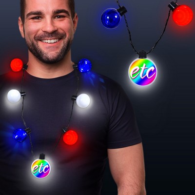 Patriotic LED Medallion Ball Necklace