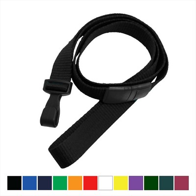 5/8" Flat Blank Lanyard with Breakaway (Wide Plastic Hook)