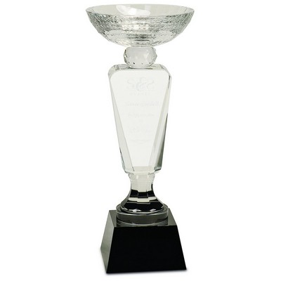 11" Clear Crystal Cup with Black Pedestal Base