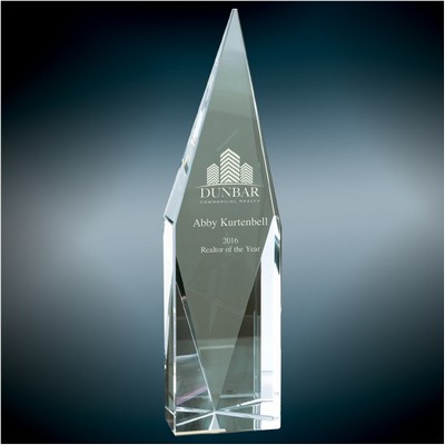 Churchill Peak Crystal Award, 9 3/4"H