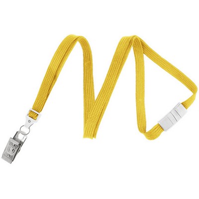 3/8" Breakaway Blank Lanyard w/Bulldog Clip (Yellow)