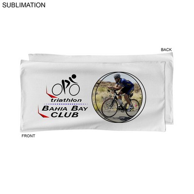 Absorbent Microfiber Dri-Lite Terry White Cycling Towel, 20x40, Sublimated Full color Logo