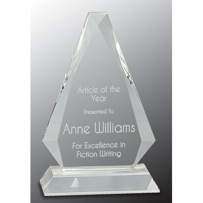 Beveled Flat Triangle Crystal Award, 8"H